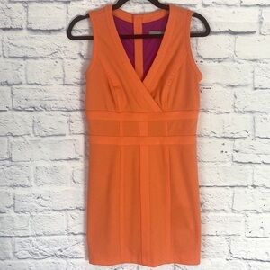 Andrew Marc neon orange banded sleeveless mini dress 4